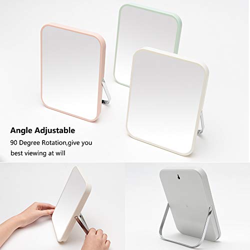 YEAKE 8-Inch Portable Folding Makeup Mirror with Metal Stand Green