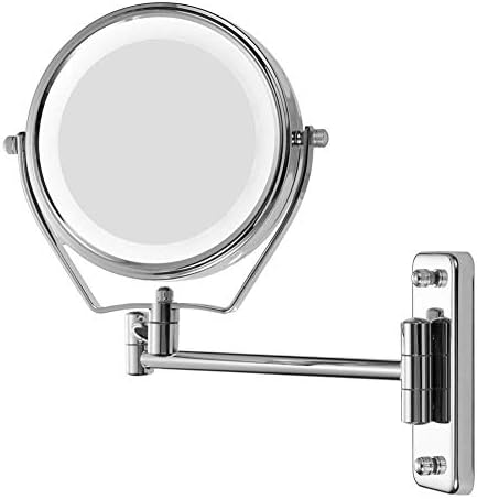 Compact Two-Side Shaving Mirror with LED Touch Dimming