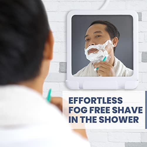 MirrorVana Dual Anti-Fog Shower Mirror - 8x7 White