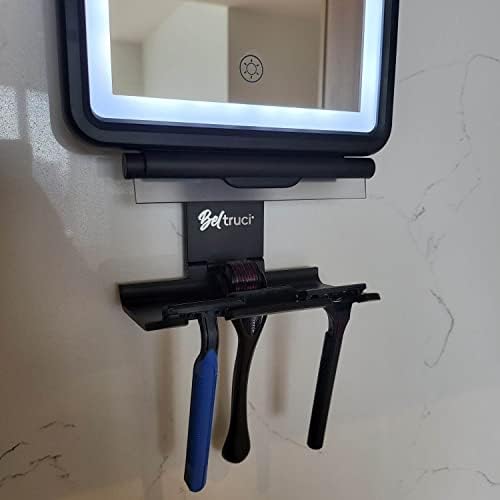 Fogless Lighted Shower Mirror Includes Squeegee Storage