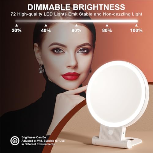 Double-Sided Makeup Mirror with 30X Magnification Adjrhble Handle
