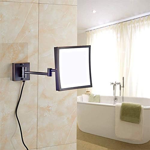 Wall-Mounted Single-Sided Brass Vanity Mirror with Built-In Switch