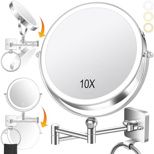 10x Magnifying Wall-Mounted Makeup Mirror