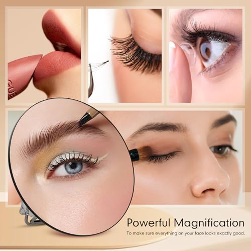 30x Travel Magnifying Mirror with Stand and Suction Cups