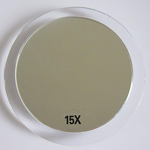 Precision makeup mirror with 15x magnification