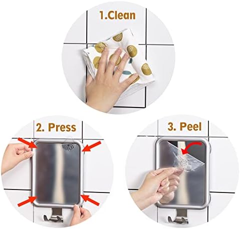 Lunmore Shower Mirror forrazoring Anti-Fog Suction-Cup Design