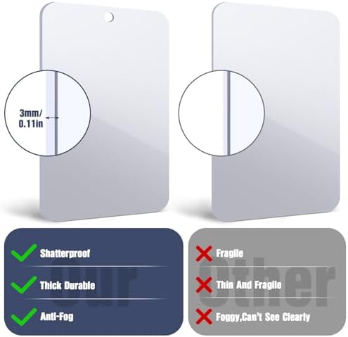 COBETouchless Fog-Free Shower Mirror for Home Travel Safe Durable