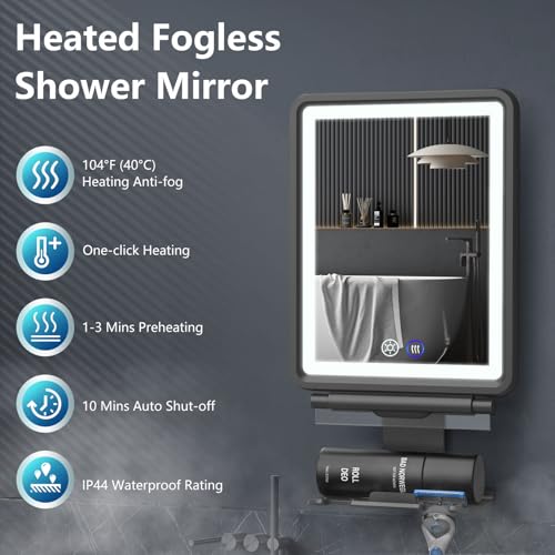 Heated Fashionable Flat Mirror with Anti-Fog Function