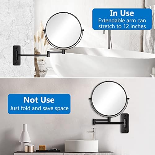 9 Wall Mounted Makeup Mirror with 10X Magnifier