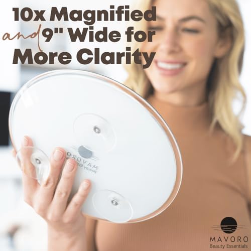 Mavoro 10X Magnifying Mirror with 3 Suction Cups