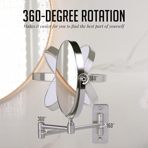 Versatile 7 Wall-Mounted Makeup Mirror with Swivel Design