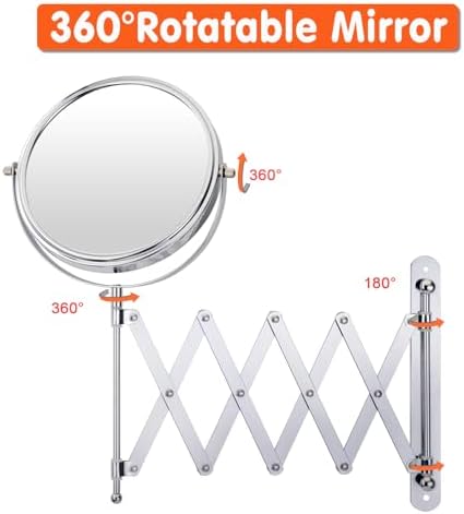 WELLLINK 7-inch Wall-Mounted Makeup Mirror 1X7X Magnification