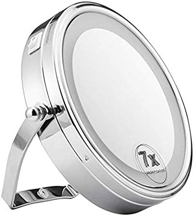 Compact Two-Side Shaving Mirror with LED Touch Dimming