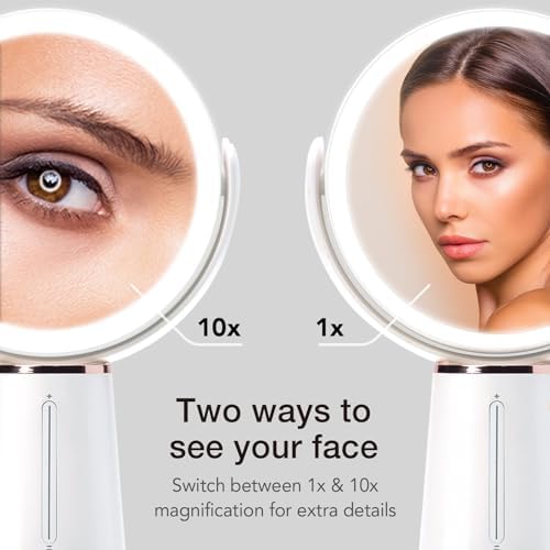 Fancii LED Double-Sided Makeup Mirror with 1x10x Magnification