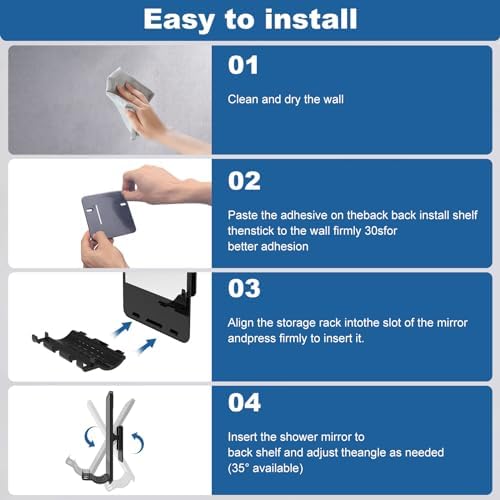 Fogless Showers - Anti-Fog Mirror - No Drilling Required