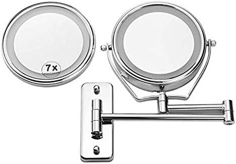 Compact Two-Side Shaving Mirror with LED Touch Dimming