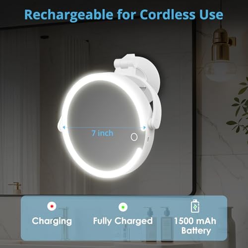 Fabuday 30x Magnifying Mirror with Lights Suction Cup