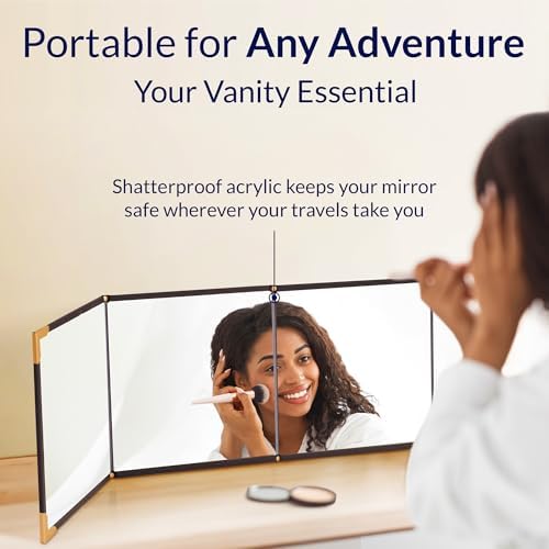 Reflectigo 3-Way Folding Travel Makeup Mirror