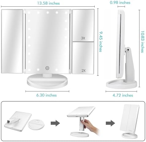 Deweisn Lighted Vanity Mirror with 21 LED 3X magnification