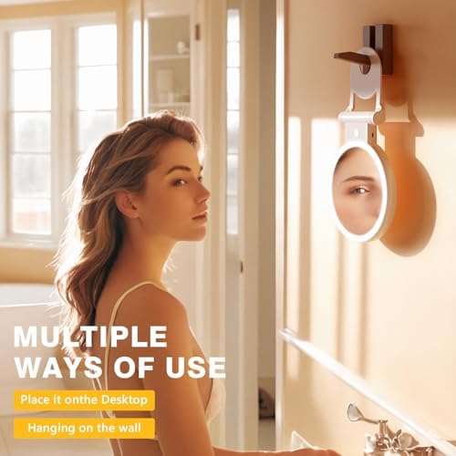 Double-Sided Makeup Mirror with 30X Magnification Adjrhble Handle