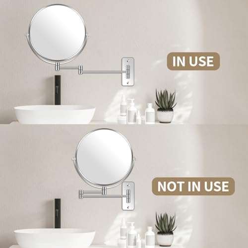 BTremary 9-inch 7X Swivel Wall Mirror for Grooming