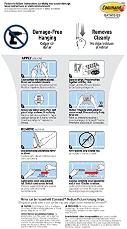 Command Fog-Resistant Mirror with 2-Water-Resistant Strips Damage-Free Organizations