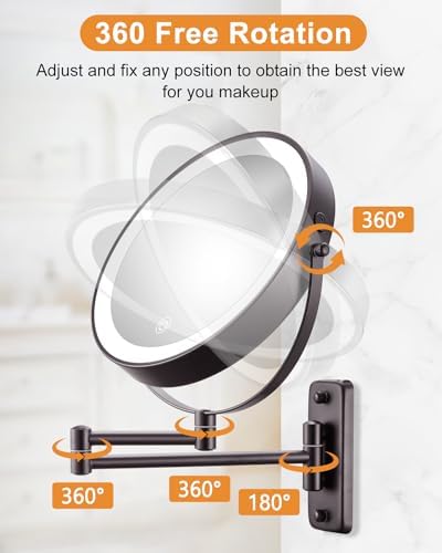 9-Inch Wall-Mounted Lighted Makeup Mirror