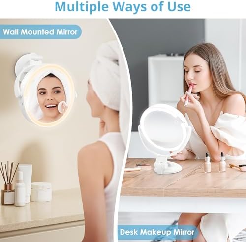 Fabuday 30x Magnifying Mirror with Lights Suction Cup