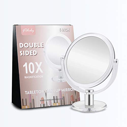 Fabuday Dual-Sided Makeup Mirror 10X Magnification Elegance for Make-up