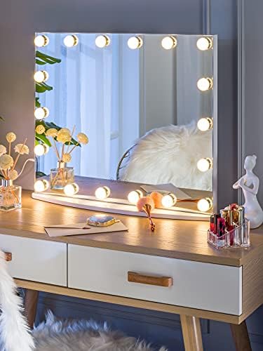 LUXFURNI Hollywood Vanity Mirror 26x21 Inch