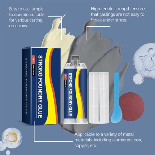 Strong Foundry Glue Metal Plastic Repair Glue Set of 2