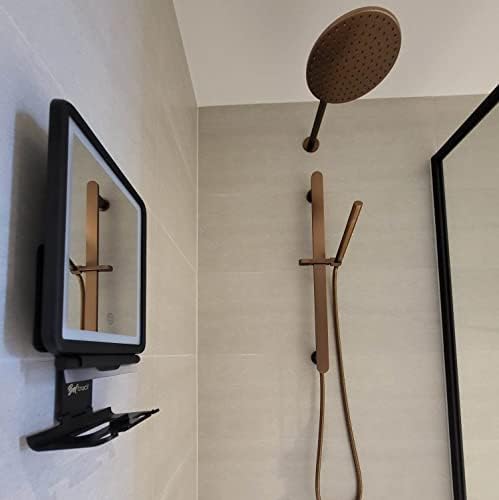 Fogless Lighted Shower Mirror Includes Squeegee Storage