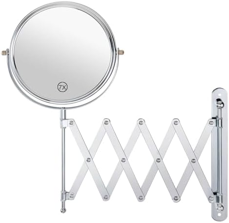 WELLLINK 7-inch Wall-Mounted Makeup Mirror 1X7X Magnification