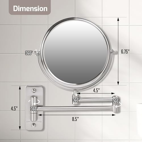 Versatile 7 Wall-Mounted Makeup Mirror with Swivel Design