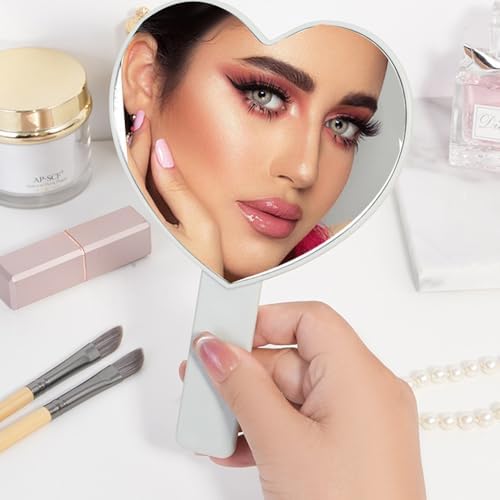 Compact Heart-Shape Makeup Mirror Handheld