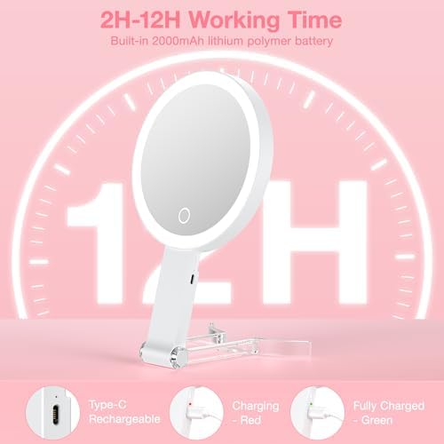 Stylish 3-in-1 Magnifying Mirror for Compact Travel Use