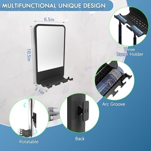 Fogless Shower Mirror with Anti-Fog Technology Clear Shaving with Style