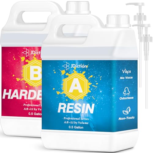 JDiction 1 Gallon Epoxy Resin Kit Clear Self-Leveling Low Viscosity UV-Resistant