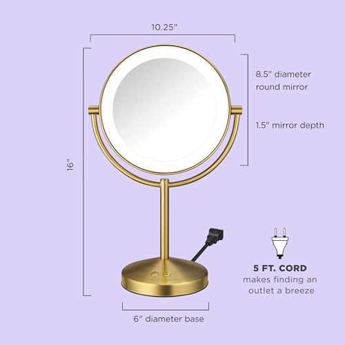 Conair Lighted Makeup Mirror Stylish Corded with 10X Magnification