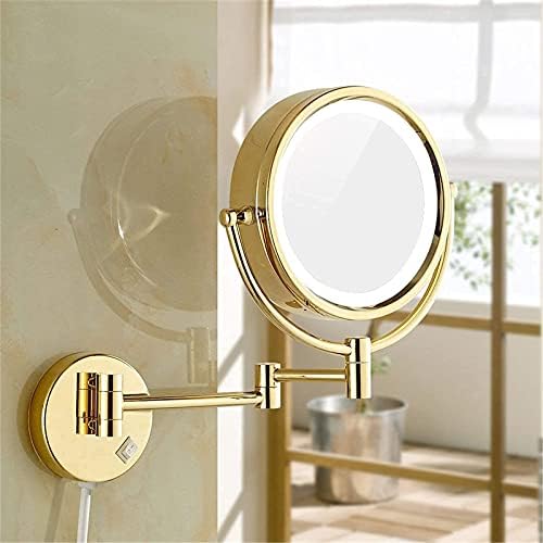 Polished 8-Inch Wall-Mounted Vanity Mirror with LED Light