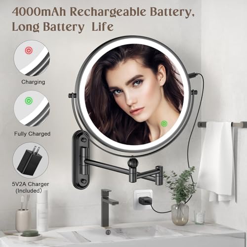 9-Inch Wall-Mounted Makeup Mirror