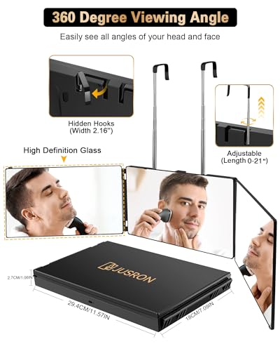 JUSRON 360 Viewing Angle Self Hair Cutting Mirror