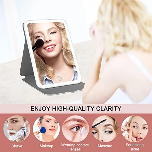 Travel-Friendly Makeup Mirror with 72 LED Lights and Touch Screen