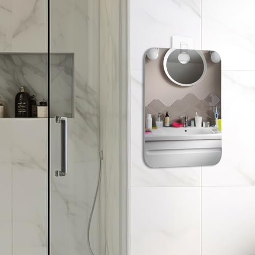 Anti-Fog Travel Shower Mirror - Unbreakable Large Stylish