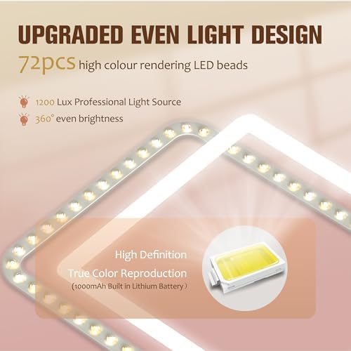 Fast-Billed WOHOMEAN Travel Makeup Mirror 72-LED 3 Light Settings
