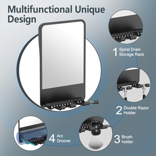 COSMIRROR Shaving Mirror with Razor Storage