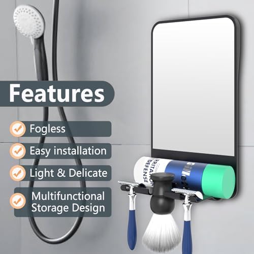 COSMIRROR Shaving Mirror with Razor Storage