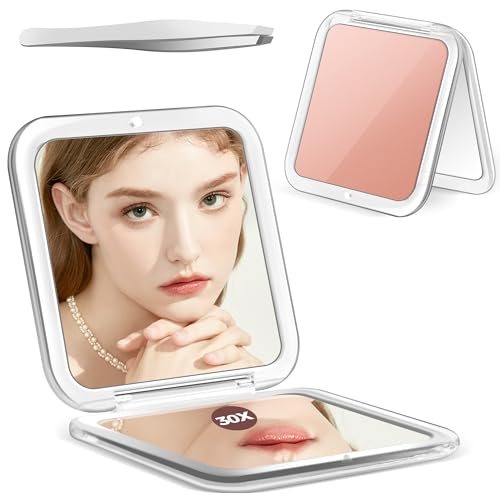 MIYADIVA 30X Magnifying Mirror with Precision Tweezers