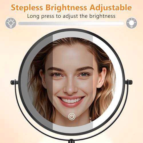 ALHAKIN 15X Magnifying Makeup Mirror 9 Lighted Premium Rotating