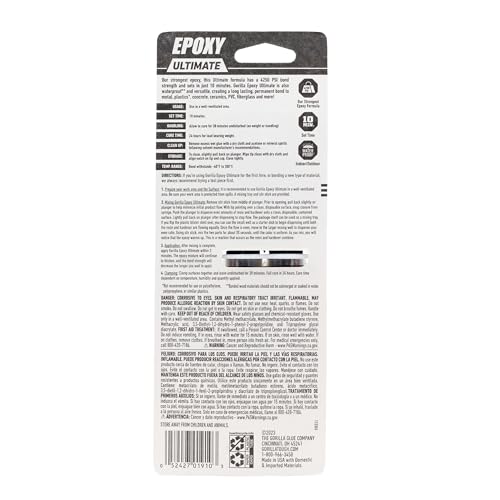 Gorilla Epoxy Ultimate Waterproof 10-Min Set Small Syringe